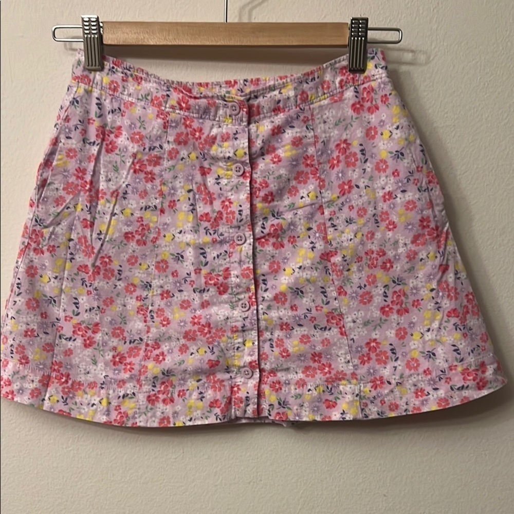 GAP Pink and Blue floral spring  A-Line Mini Skirt Casual